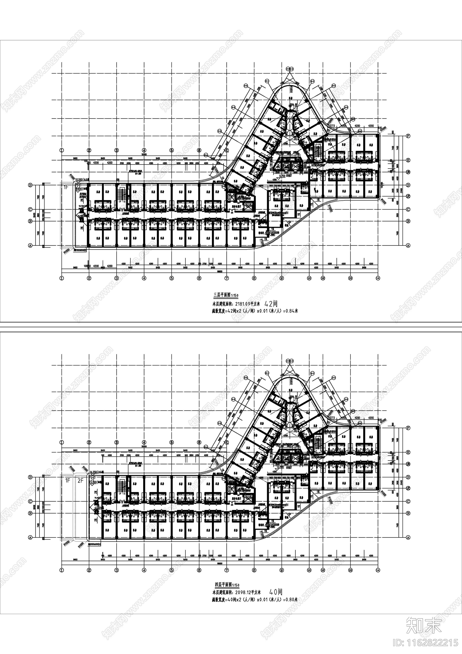 现代简约酒店建筑施工图下载【ID:1162822215】