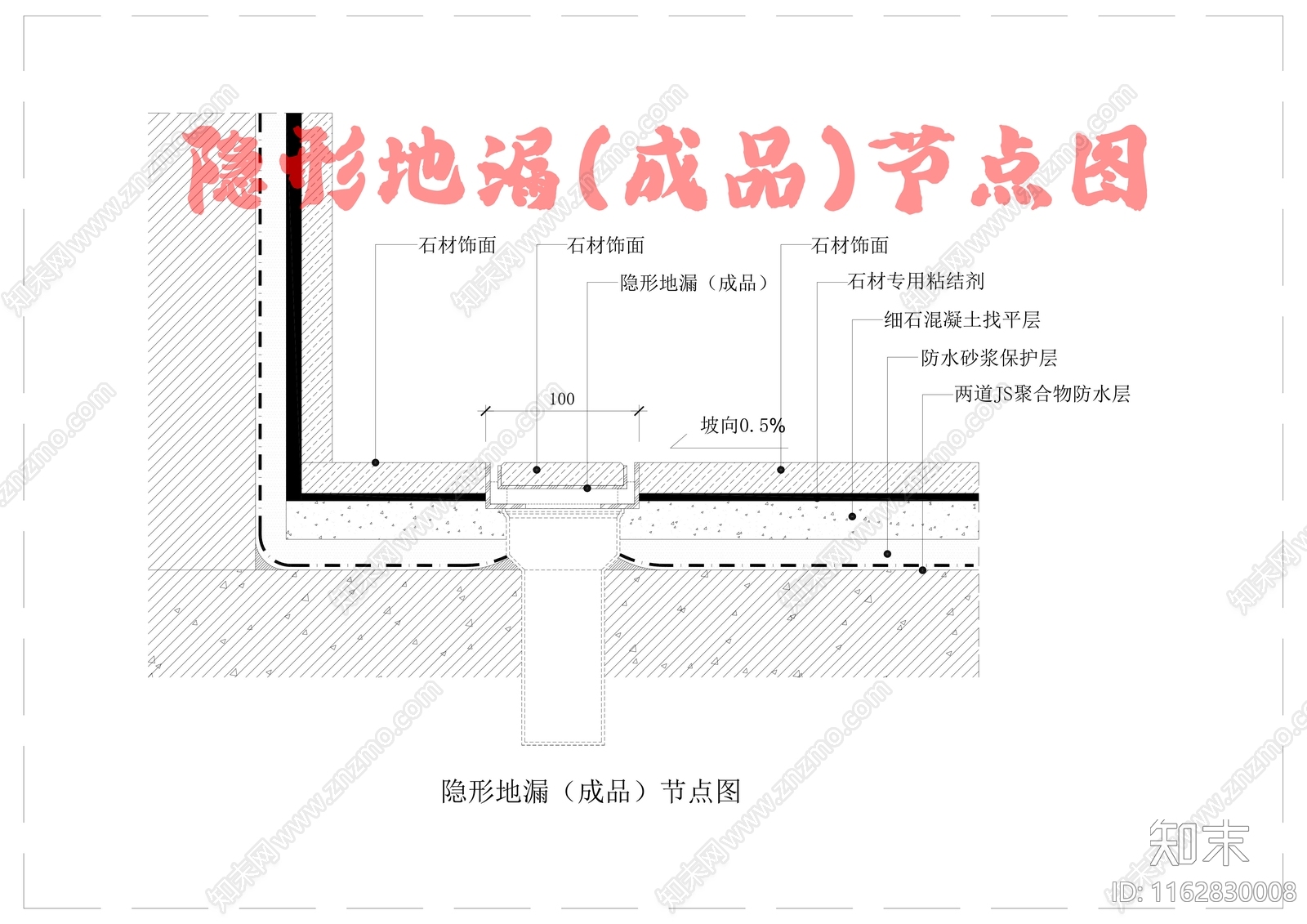 现代地面节点cad施工图下载【ID:1162830008】