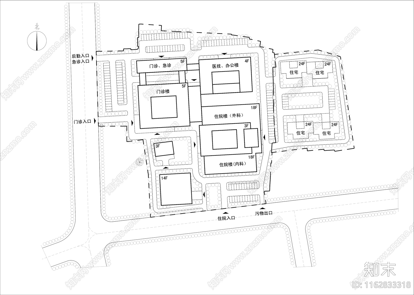 现代医院建筑施工图下载【ID:1162833318】