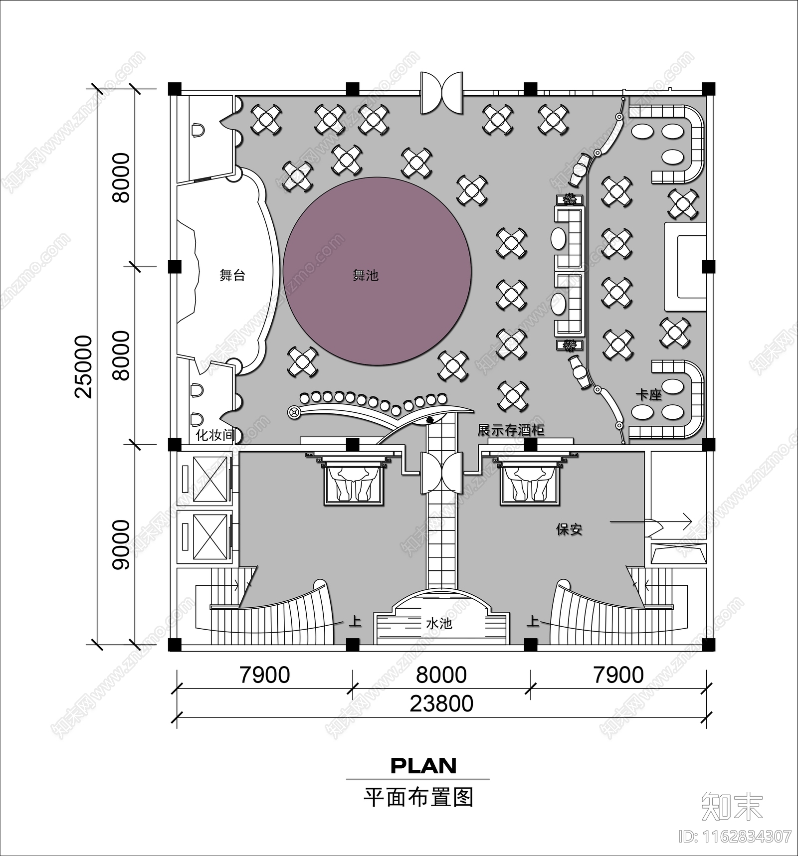 现代酒吧cad施工图下载【ID:1162834307】