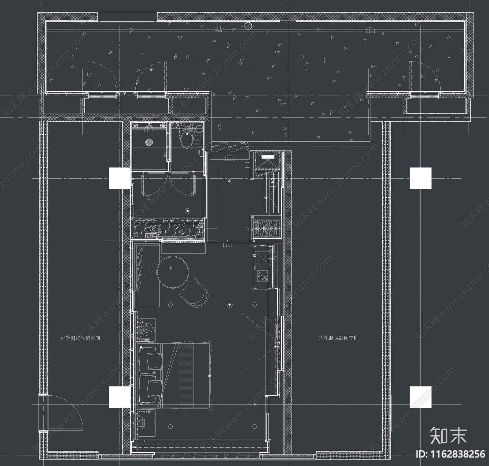 轻奢现代酒店cad施工图下载【ID:1162838256】