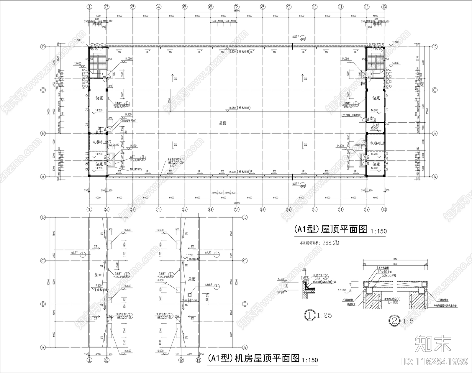 现代厂房cad施工图下载【ID:1162841939】