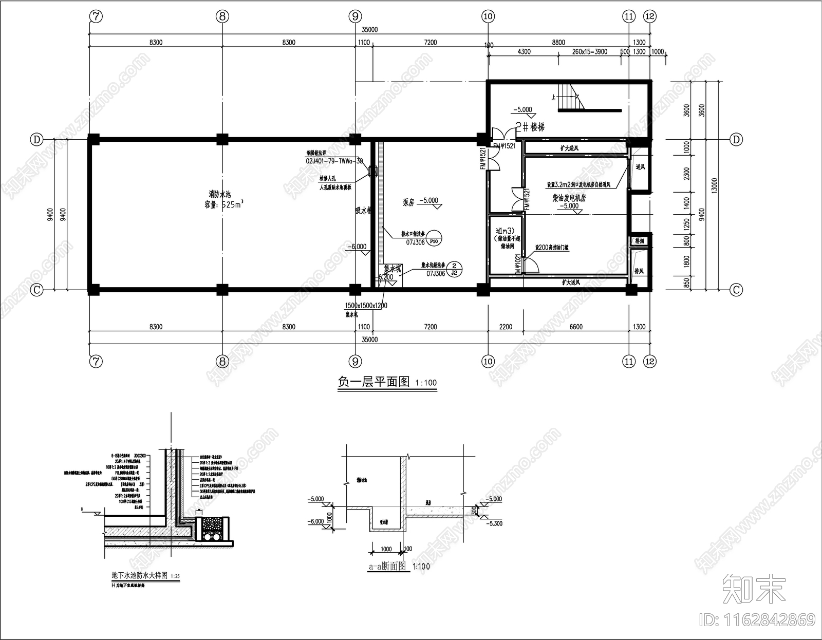 现代厂房cad施工图下载【ID:1162842869】