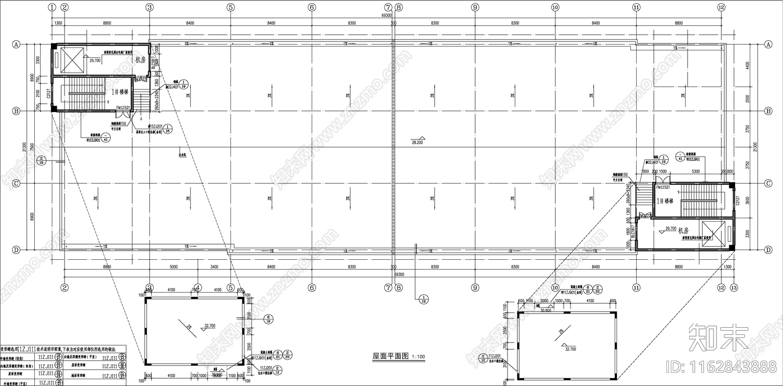 现代厂房cad施工图下载【ID:1162843888】