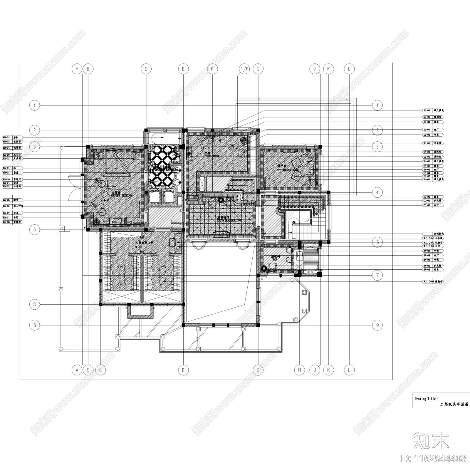 欧式三层别墅庄园室内家装cad施工图下载【ID:1162844408】