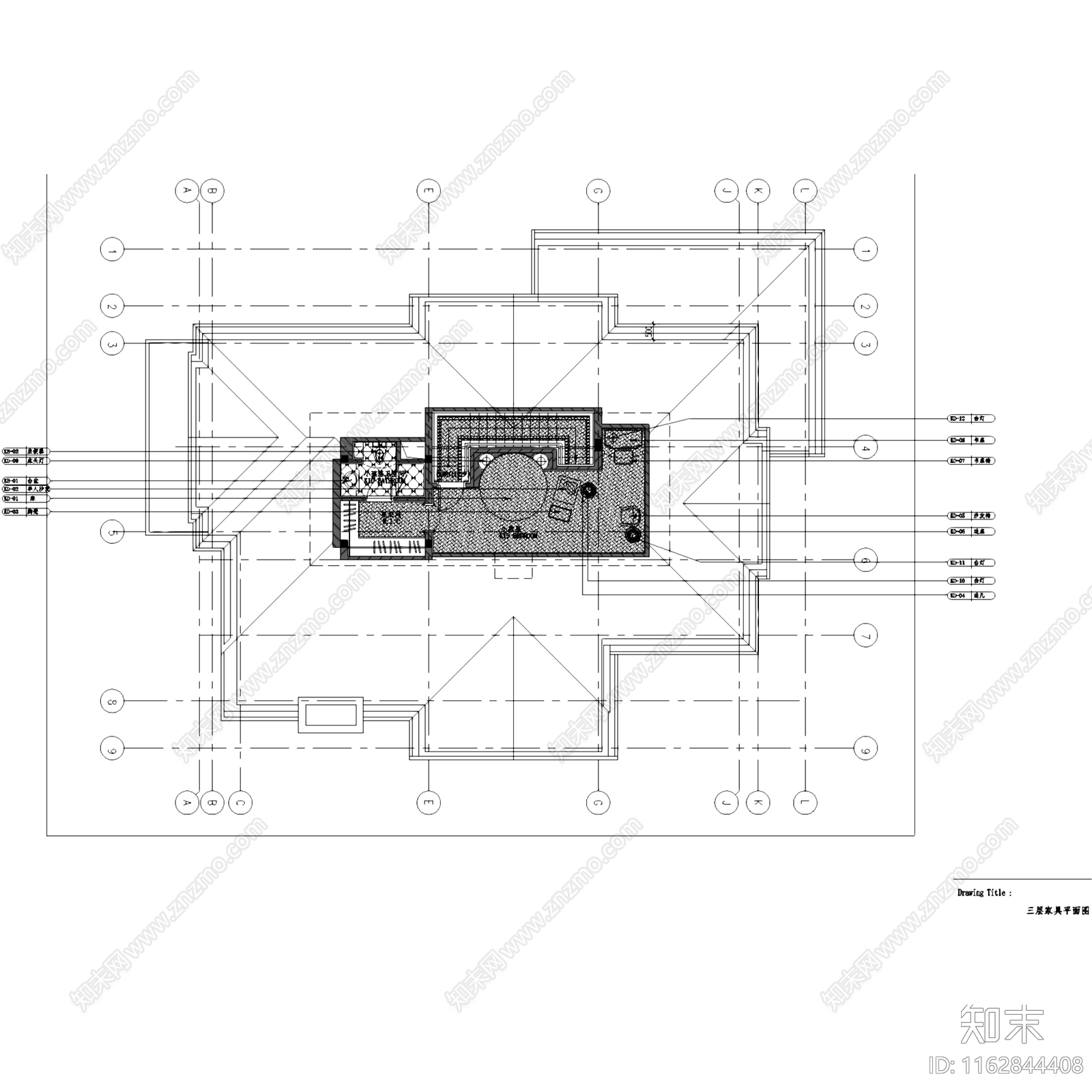 欧式三层别墅庄园室内家装cad施工图下载【ID:1162844408】