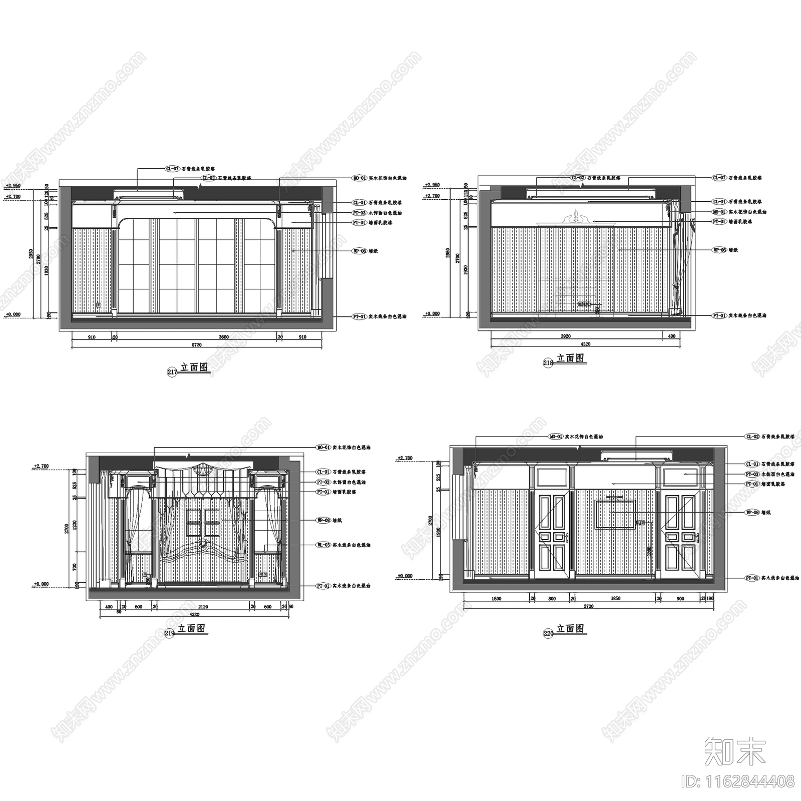 欧式三层别墅庄园室内家装cad施工图下载【ID:1162844408】