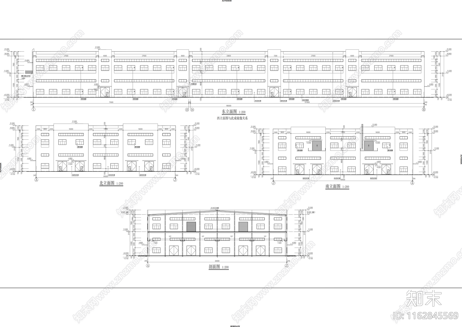 现代工业产业园建筑施工图下载【ID:1162845569】