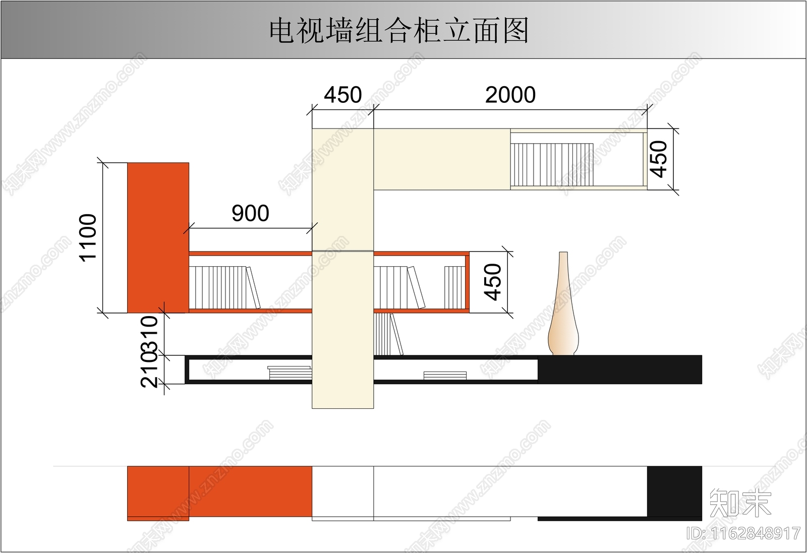 现代柜子CAD图纸
