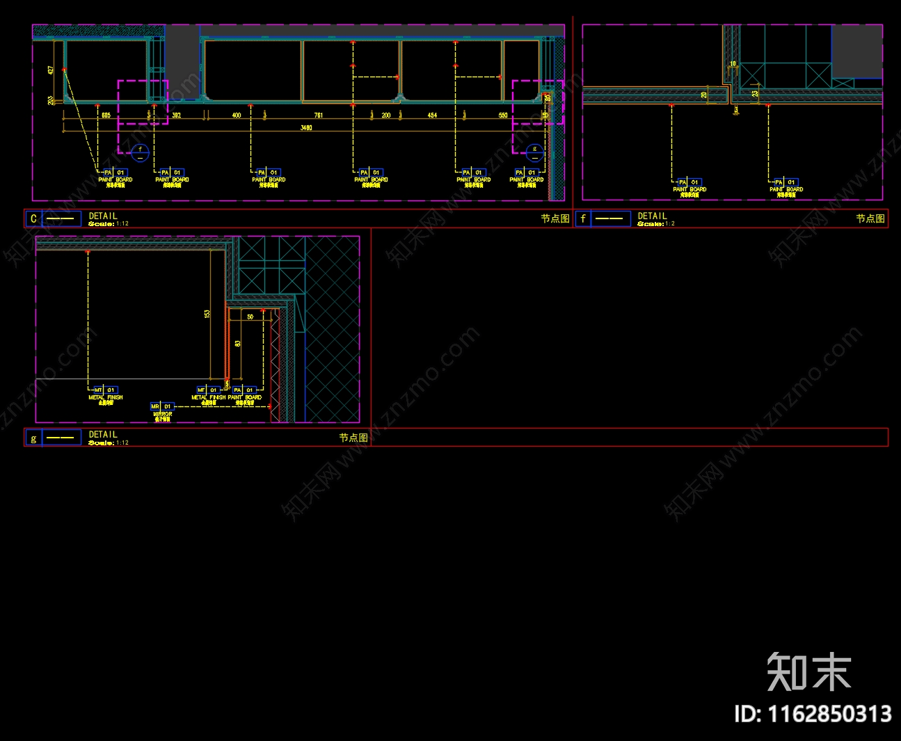 现代新中式家具节点详图cad施工图下载【ID:1162850313】