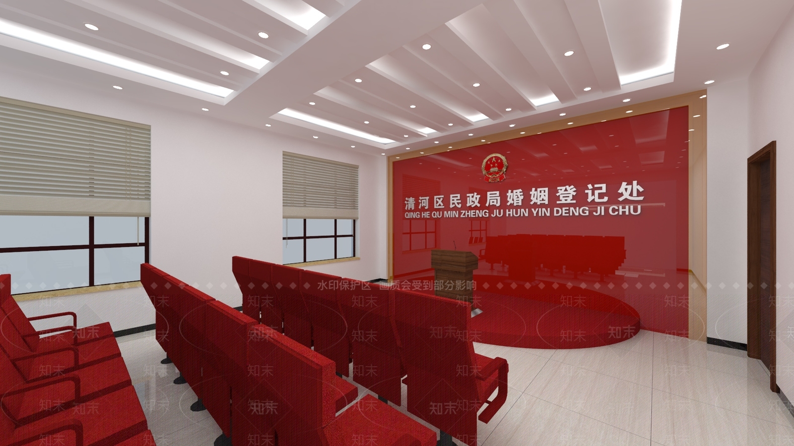 现代办事大厅SU模型下载【ID:1162856751】