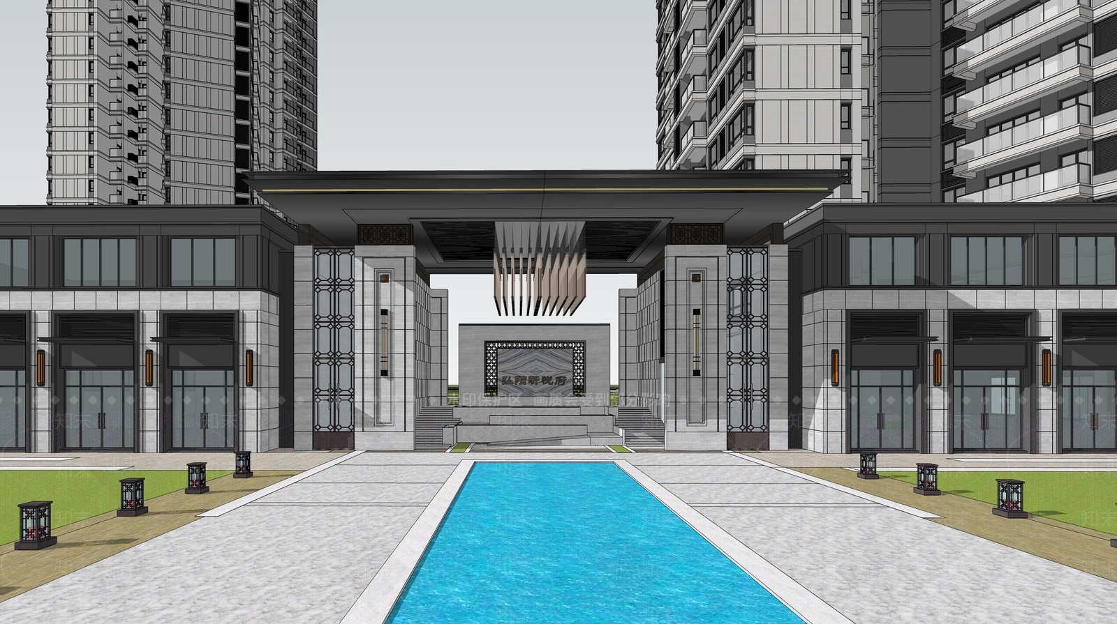 现代新中式其他商业建筑SU模型下载【ID:1162860020】