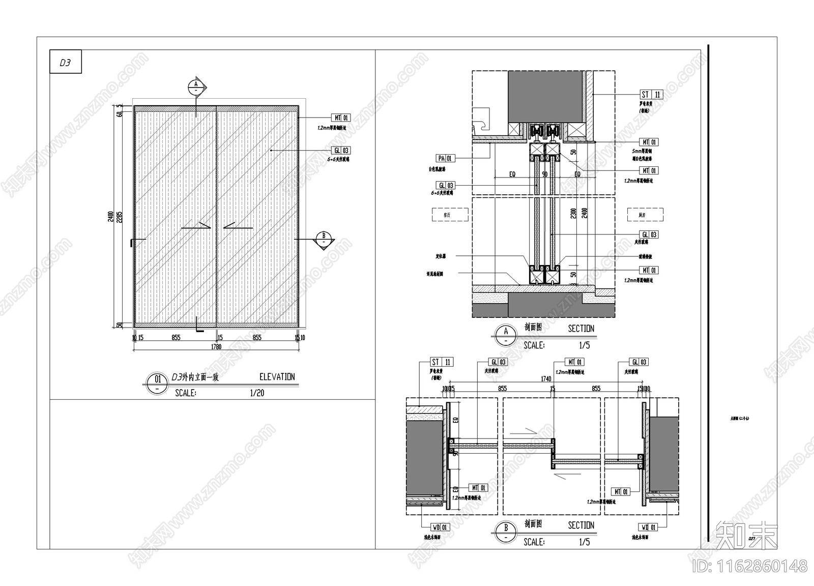 现代家具节点详图cad施工图下载【ID:1162860148】