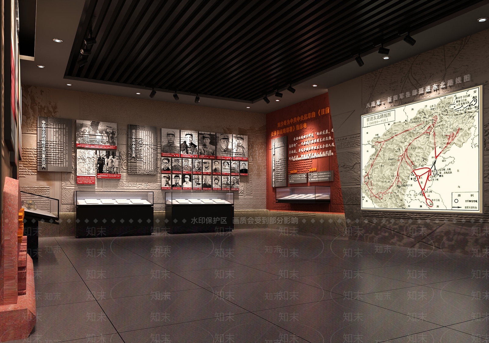 现代新中式党建展厅SU模型下载【ID:1162861064】