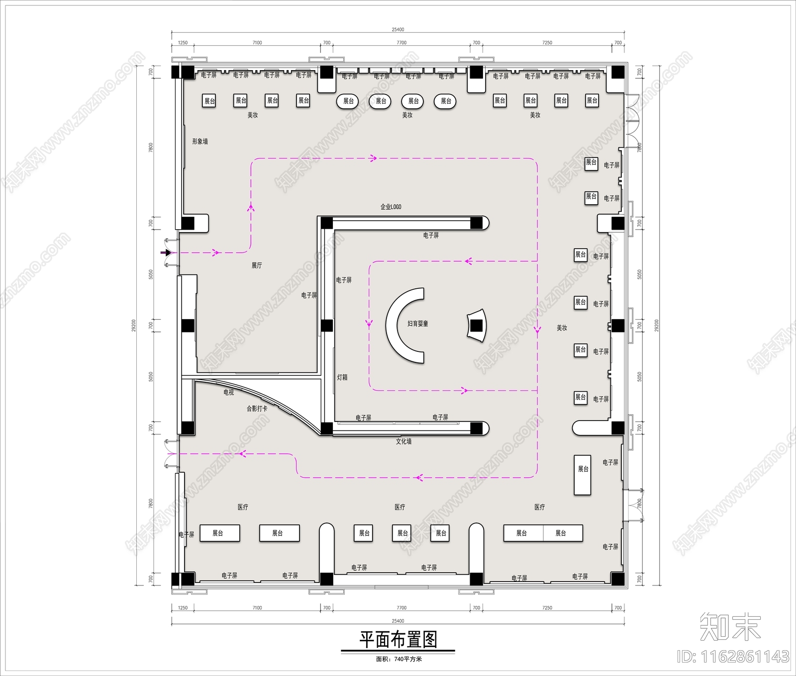 现代展厅cad施工图下载【ID:1162861143】