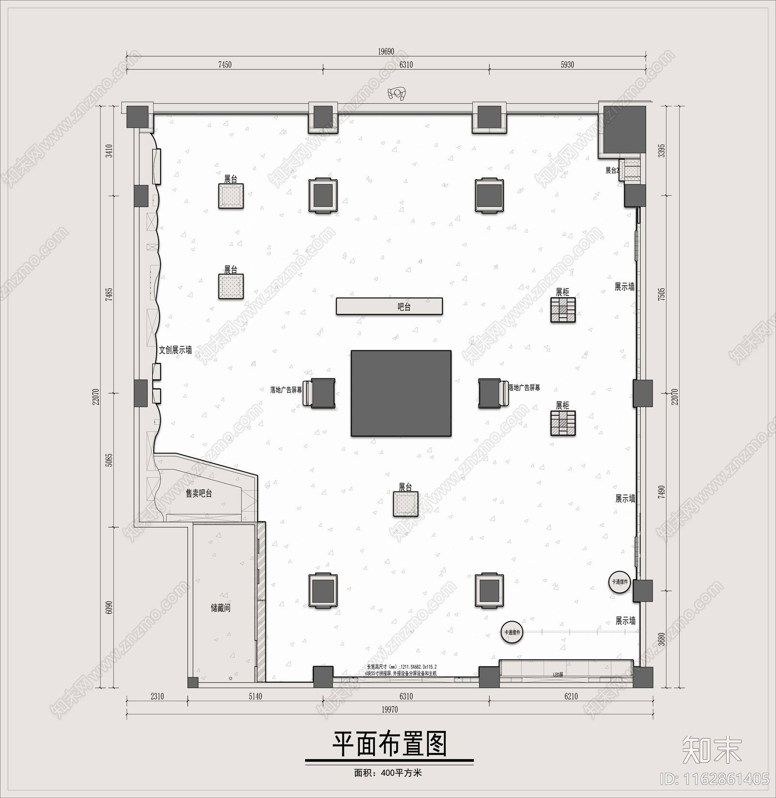 现代展厅cad施工图下载【ID:1162861405】