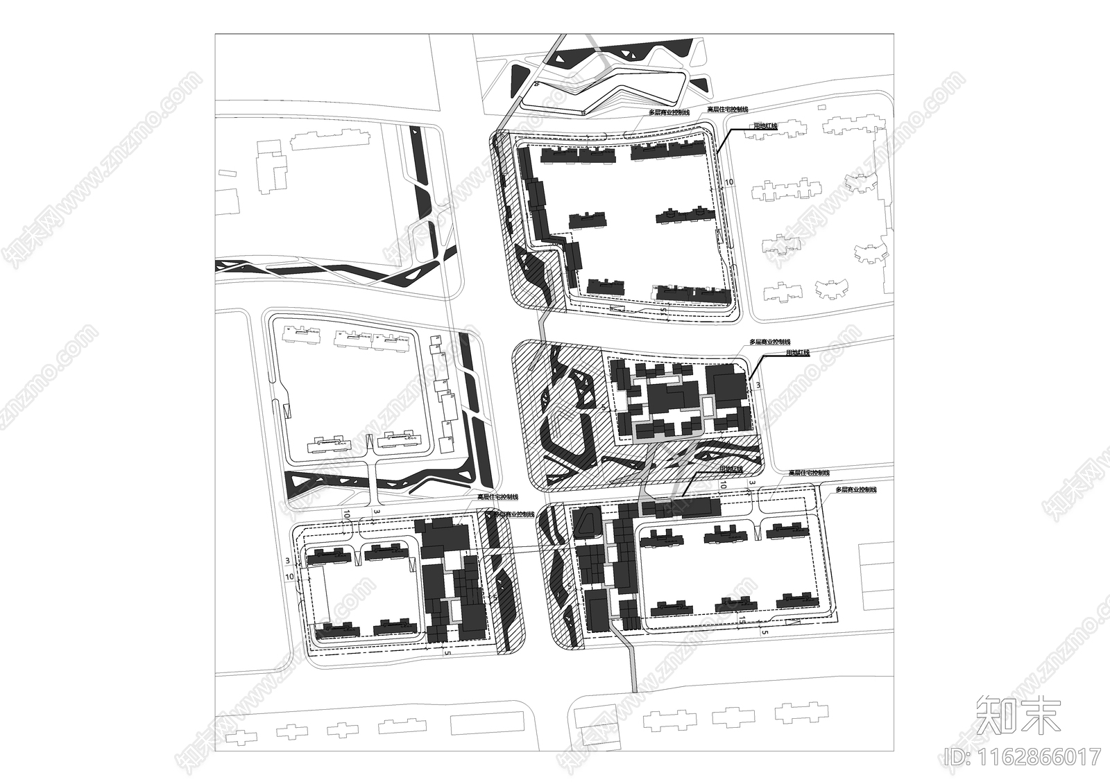 现代商业街cad施工图下载【ID:1162866017】