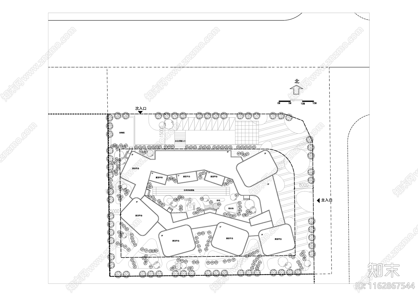 现代幼儿园建筑cad施工图下载【ID:1162867544】