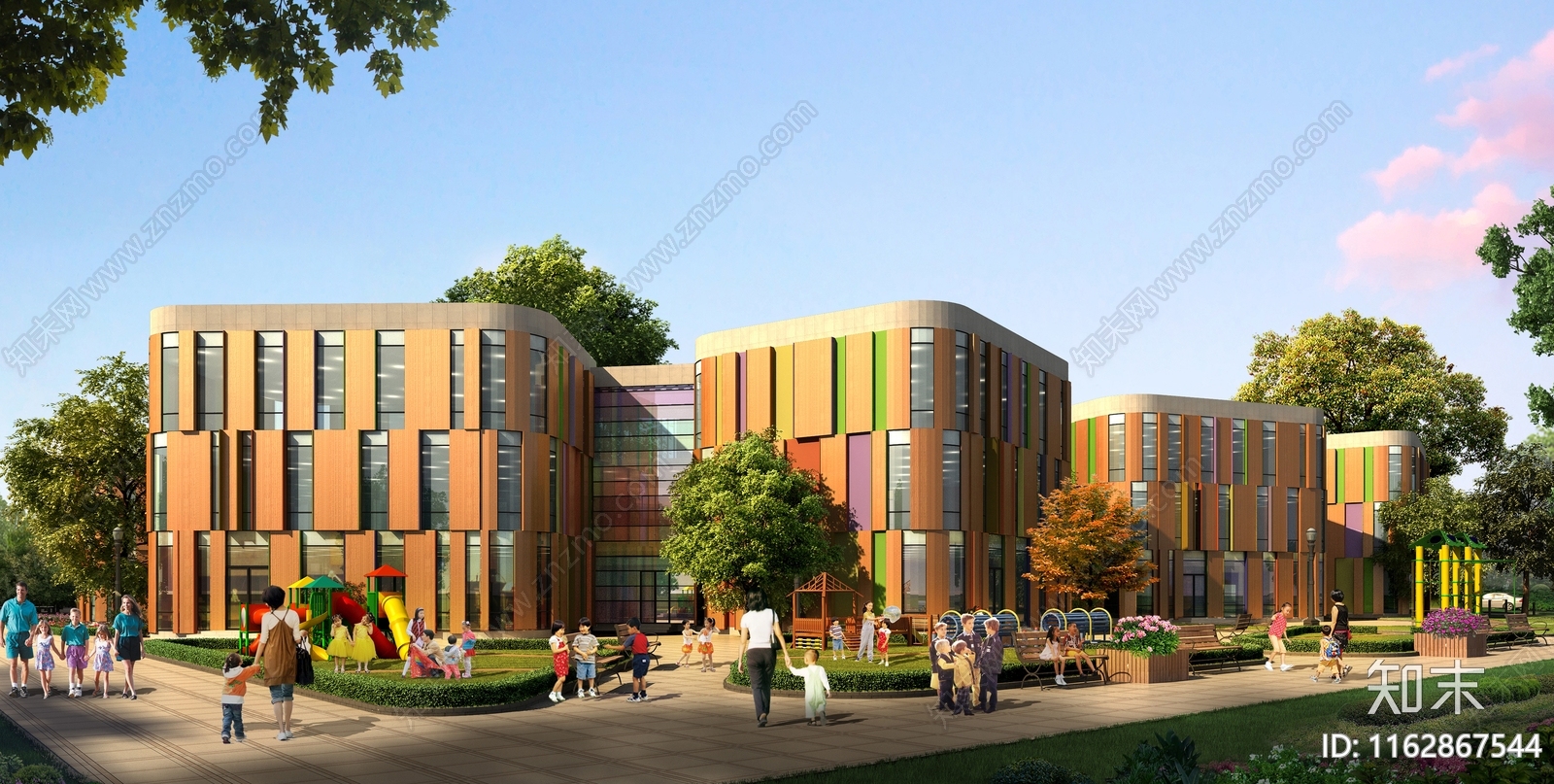 现代幼儿园建筑cad施工图下载【ID:1162867544】