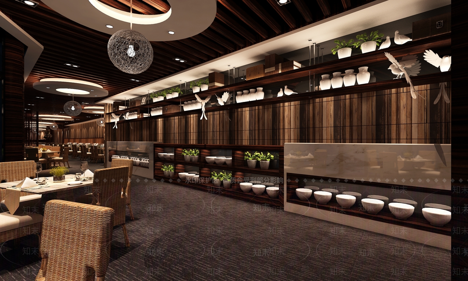 现代自助餐厅3D模型下载【ID:1162868363】