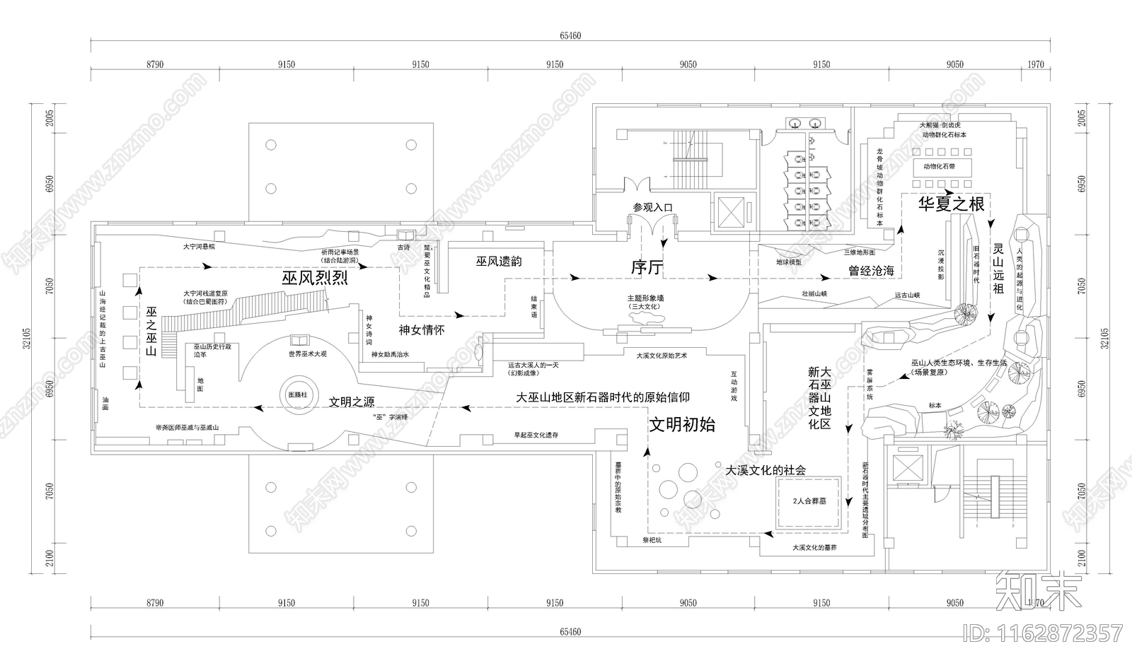 现代展厅cad施工图下载【ID:1162872357】