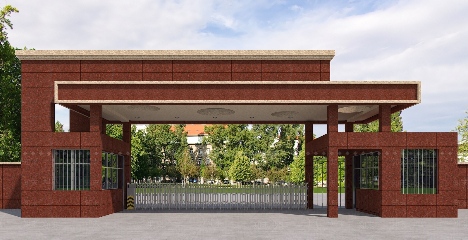 现代学校外观3D模型下载【ID:1162872663】