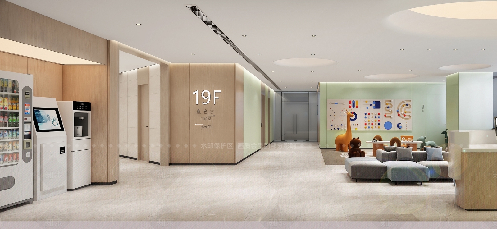 现代办公大厅3D模型下载【ID:1214618529】
