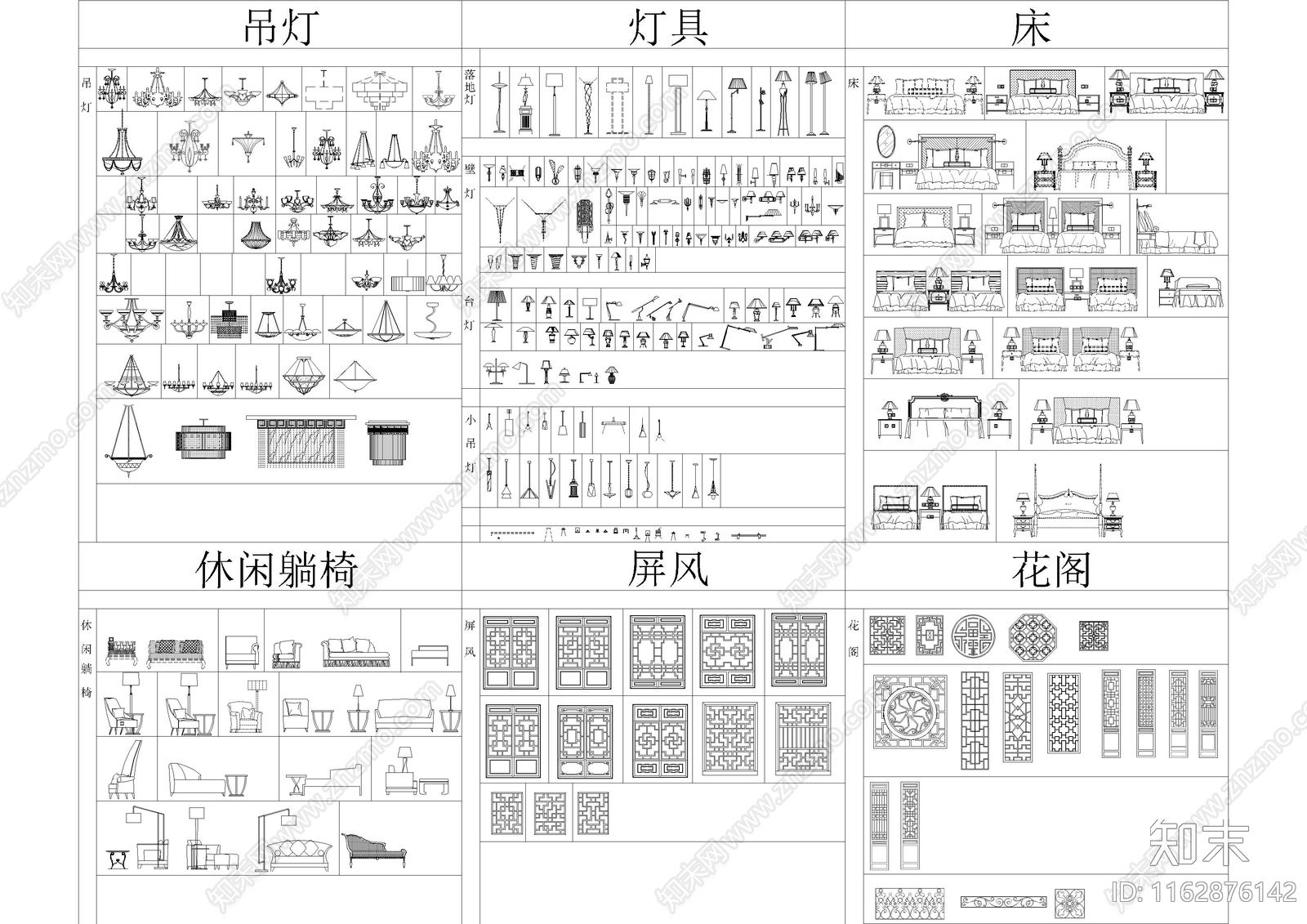 现代工装图库cad施工图下载【ID:1162876142】