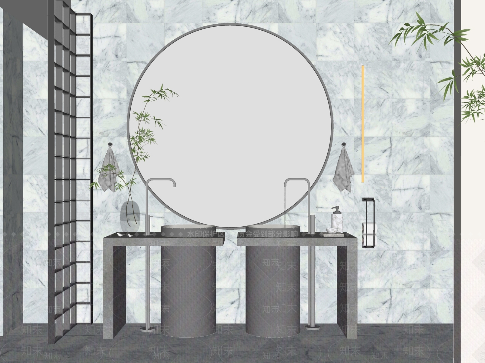 洗手台SU模型下载【ID:1162876579】