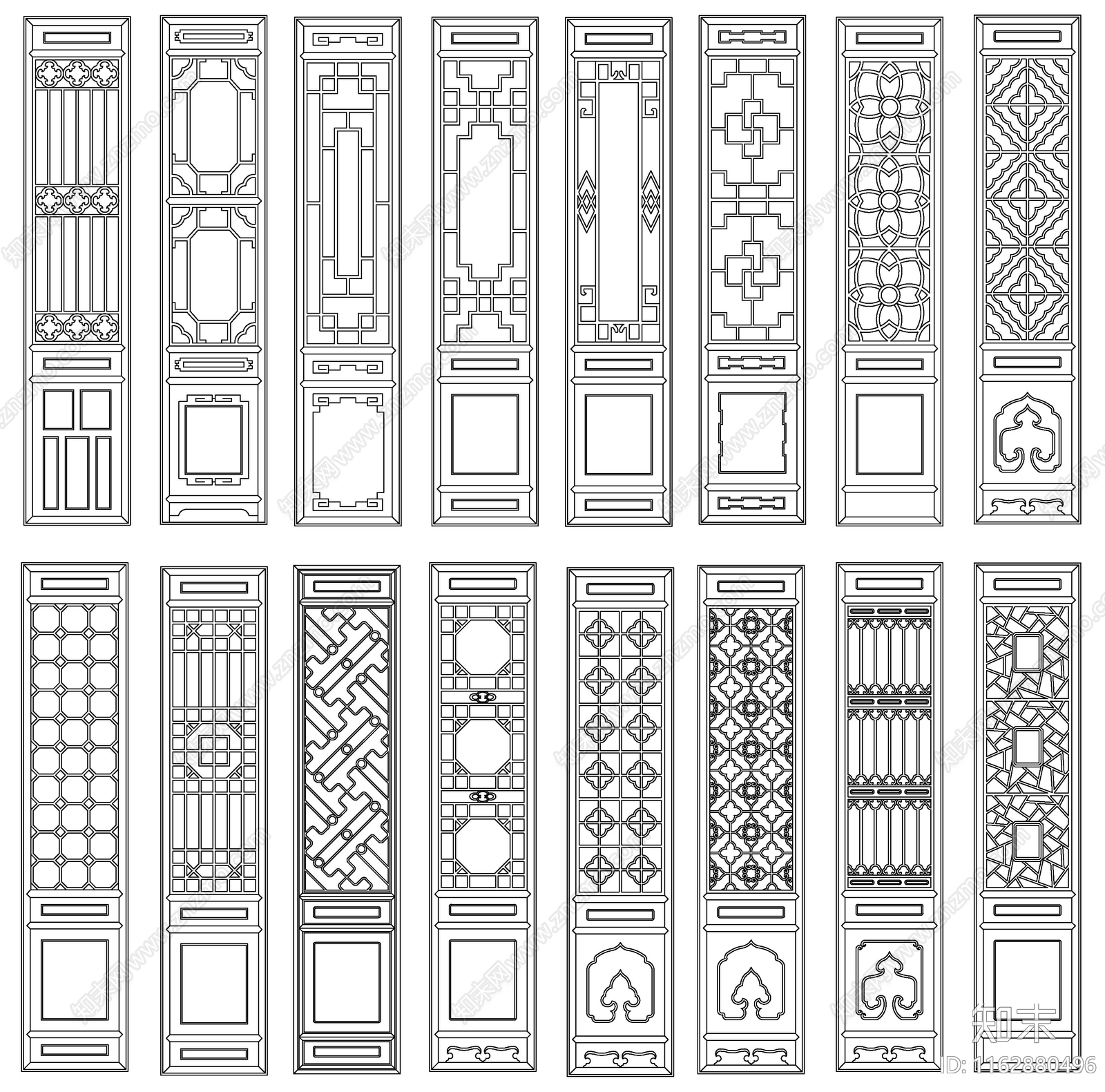 中式新中式门施工图下载【ID:1162880496】
