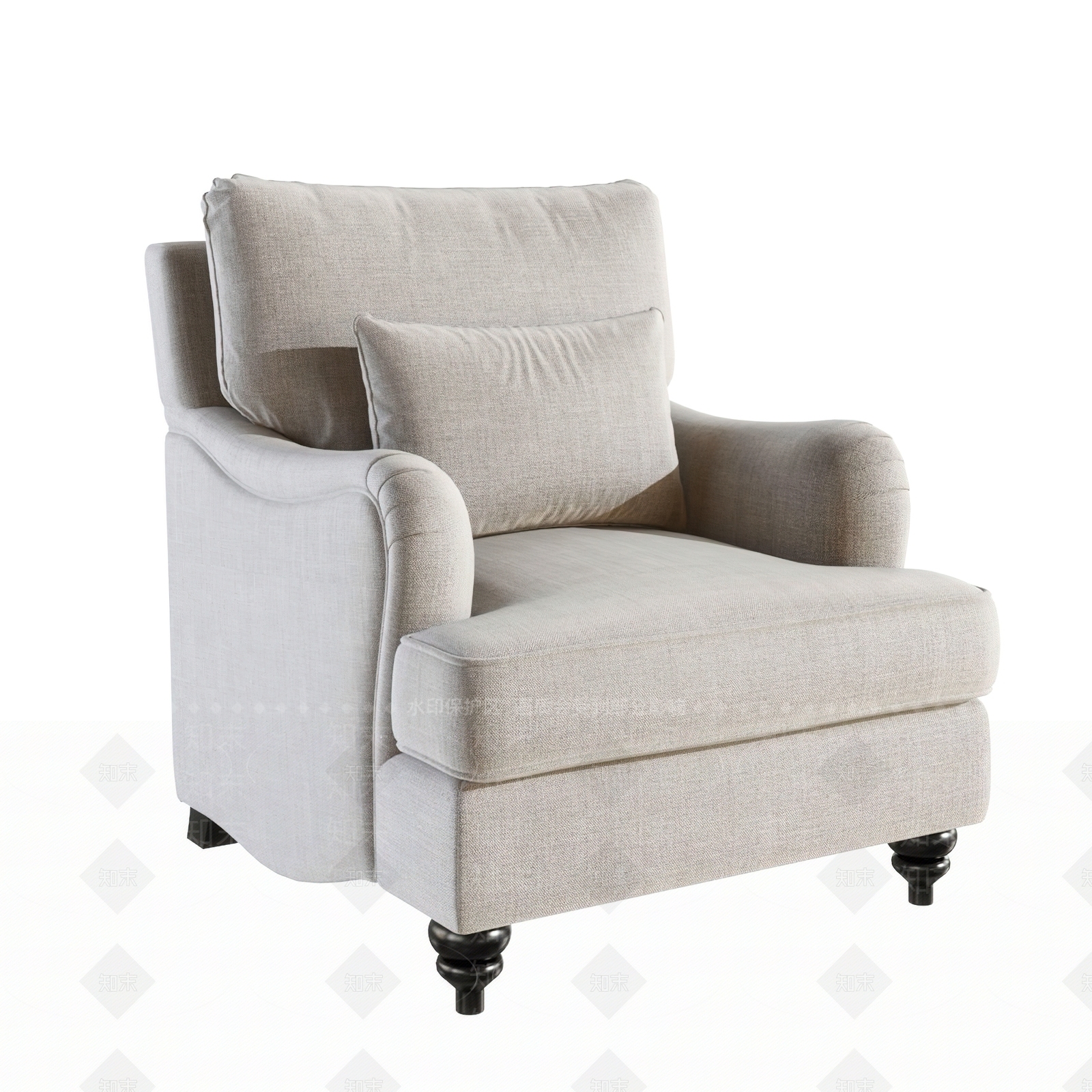 北欧简欧单人沙发3D模型下载【ID:1162881437】