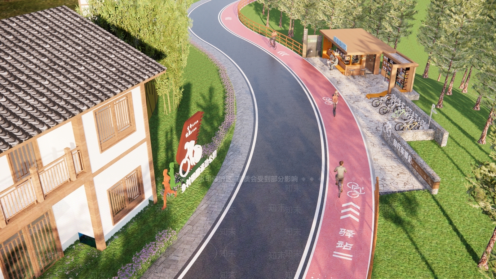 现代新中式乡村公园SU模型下载【ID:1162888569】