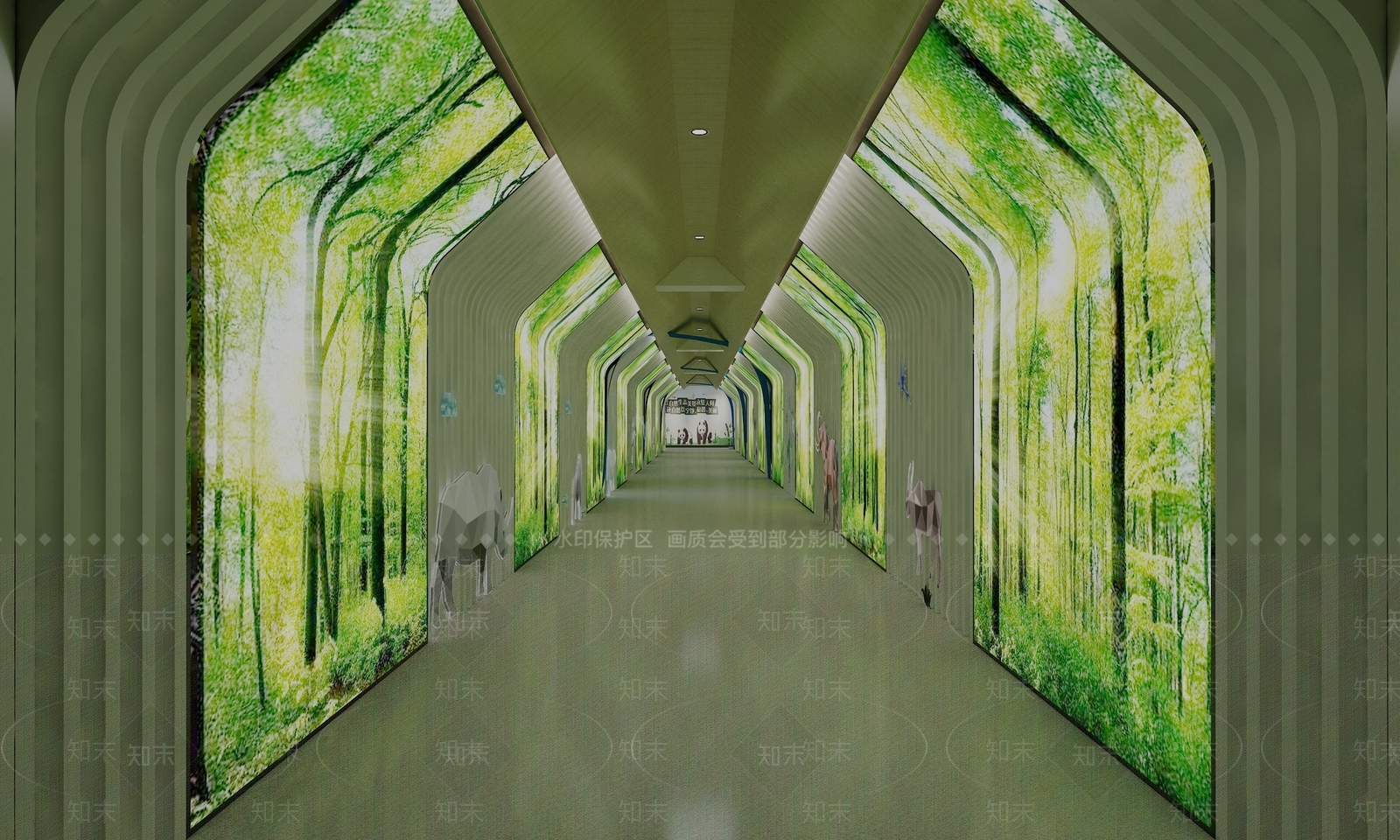 现代办公走廊SU模型下载【ID:1162890708】