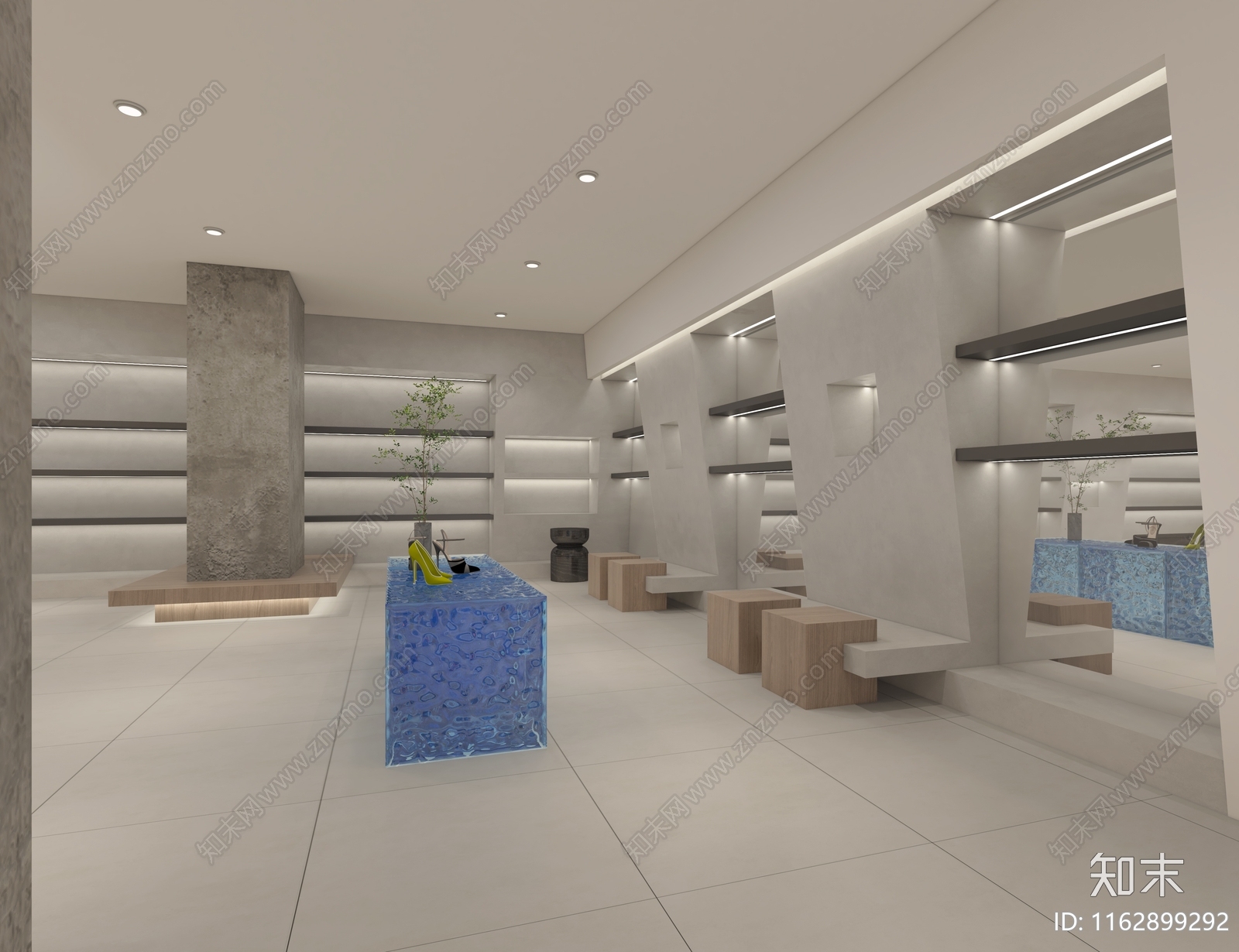 奶油侘寂服装店3D模型下载【ID:1162899292】