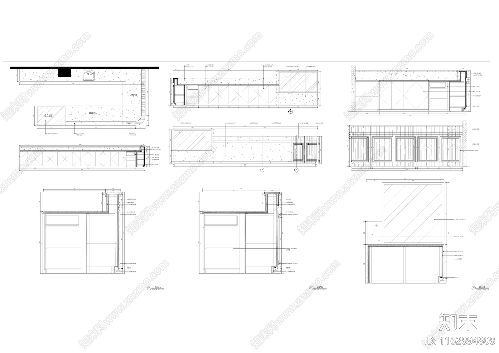 复古法式家具节点详图cad施工图下载【ID:1162894808】