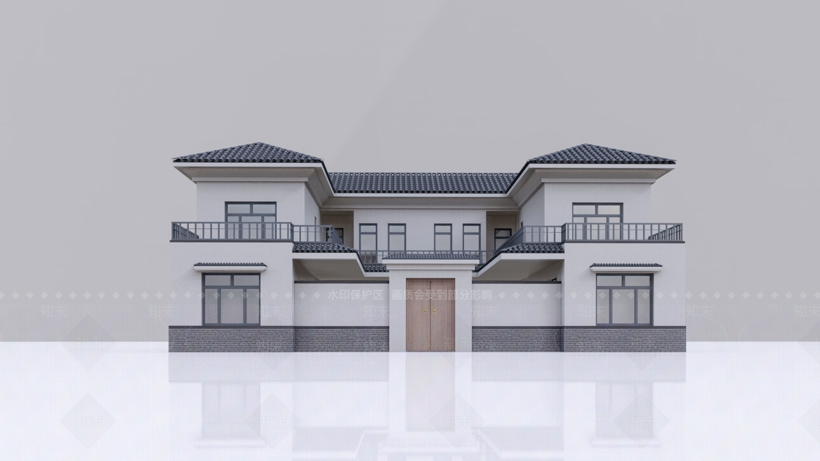 新中式乡村民房SU模型下载【ID:1162899599】