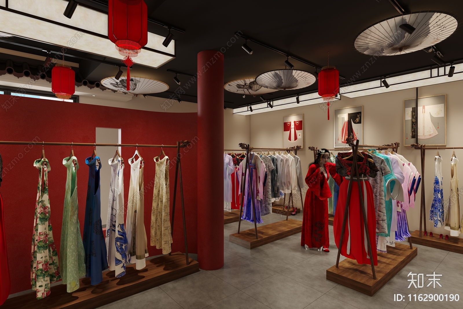 新中式服装店3D模型下载【ID:1162900190】