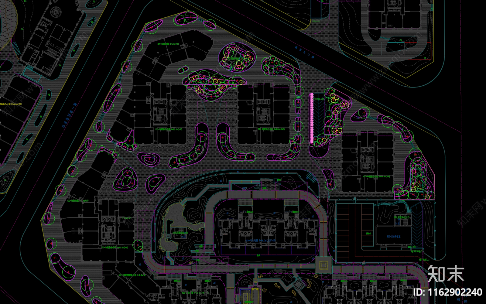 现代新中式小区景观cad施工图下载【ID:1162902240】