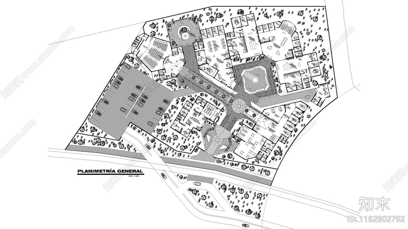 现代办公楼建筑cad施工图下载【ID:1162902792】