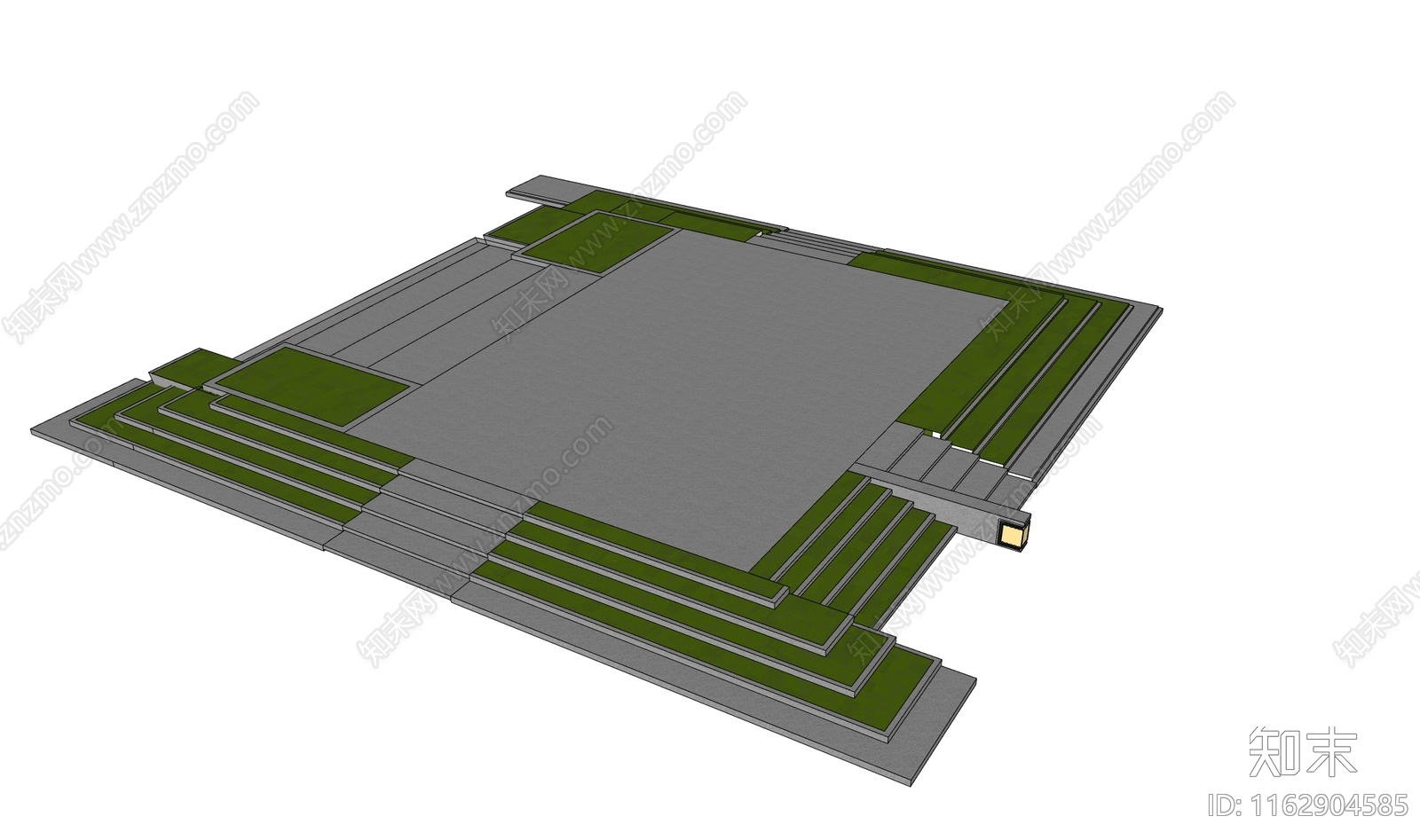 现代台阶景观SU模型下载【ID:1162904585】