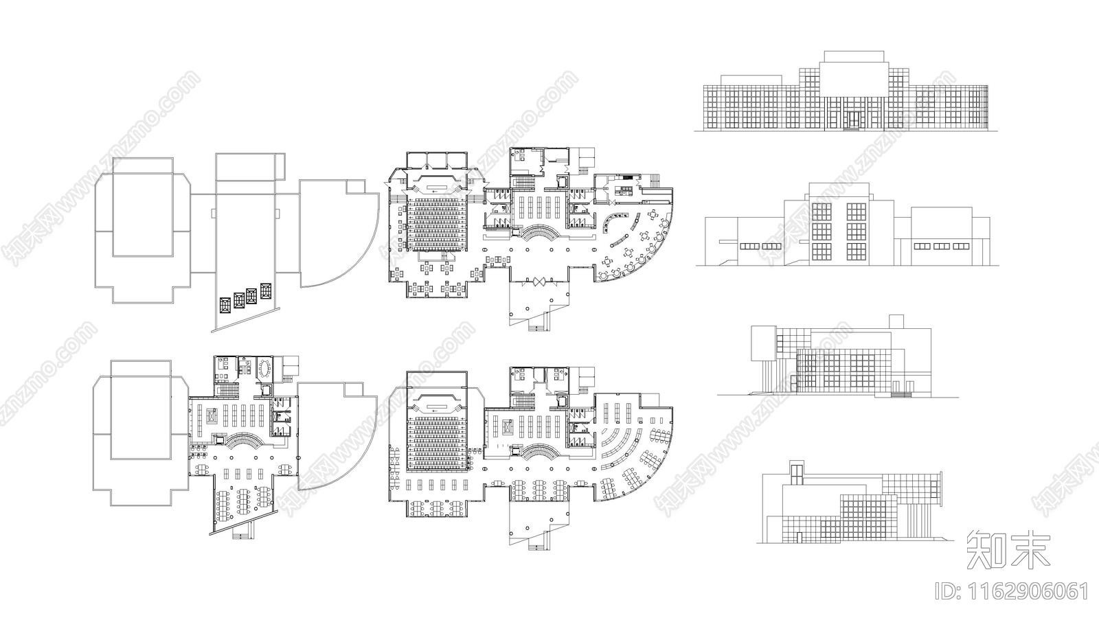 现代办公楼建筑cad施工图下载【ID:1162906061】