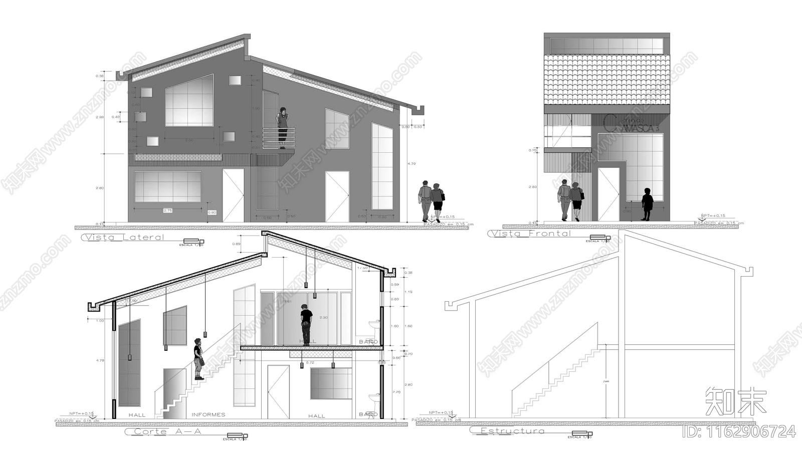 现代办公楼建筑施工图下载【ID:1162906724】