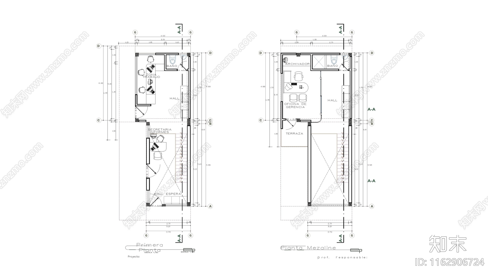 现代办公楼建筑施工图下载【ID:1162906724】