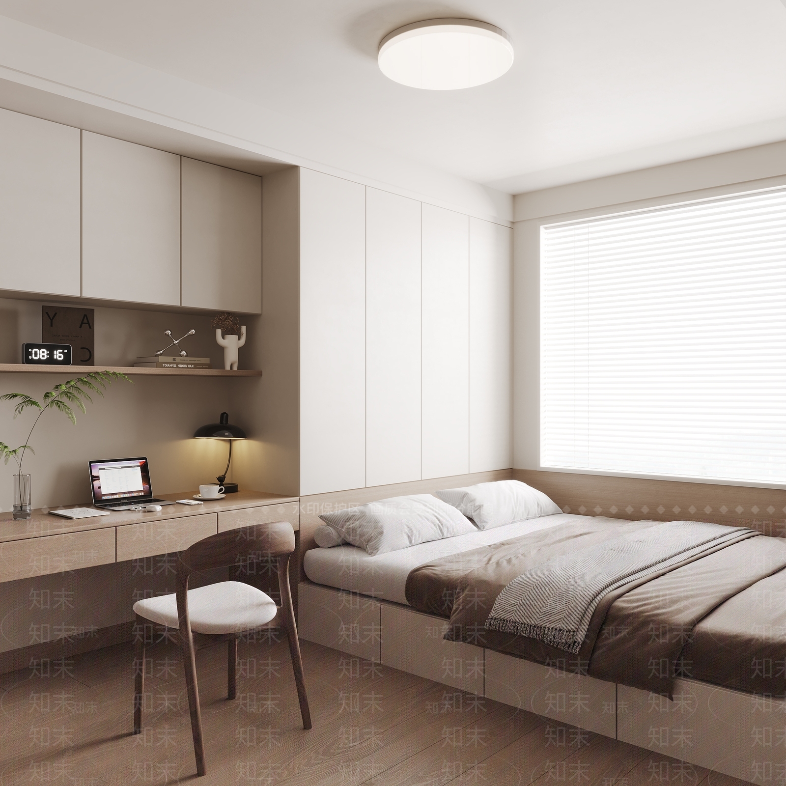 现代简约榻榻米卧室3D模型下载【ID:1162907246】