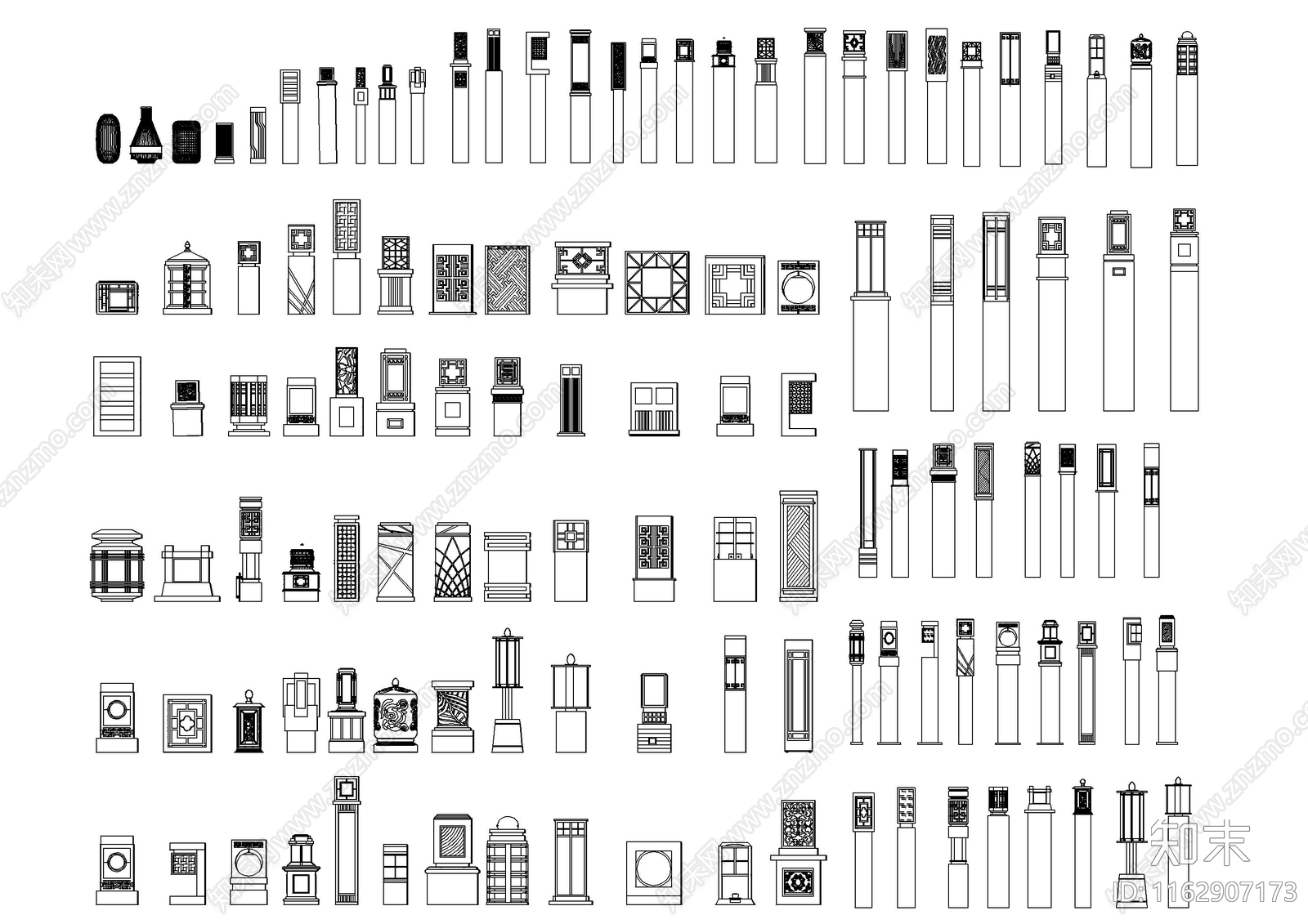 现代灯具图库施工图下载【ID:1162907173】
