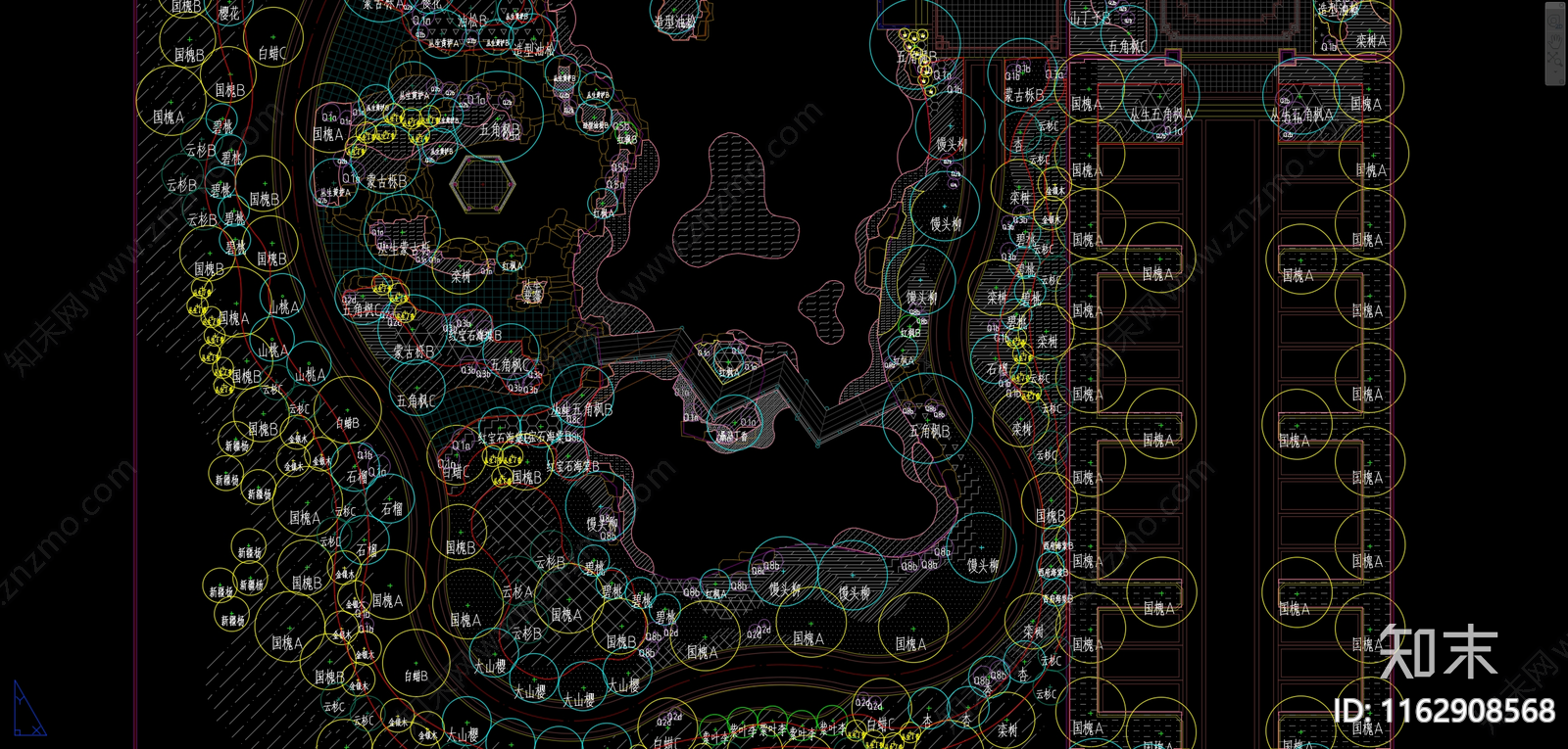 新中式现代小区景观施工图下载【ID:1162908568】