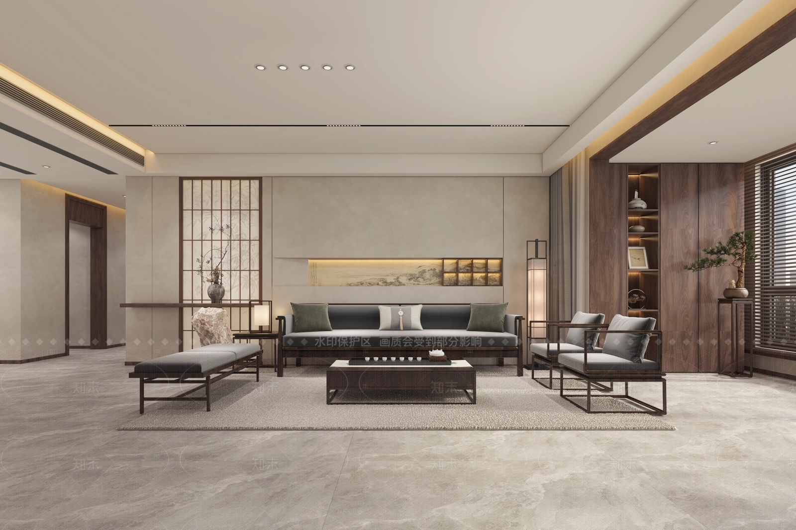 新中式玄关3D模型下载【ID:1214619480】