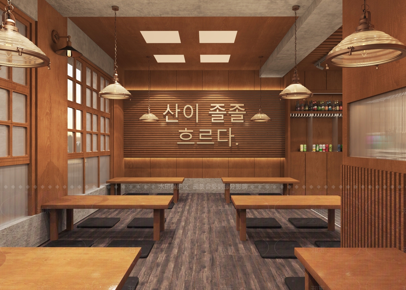 原木工业其他餐饮空间3D模型下载【ID:1162920448】