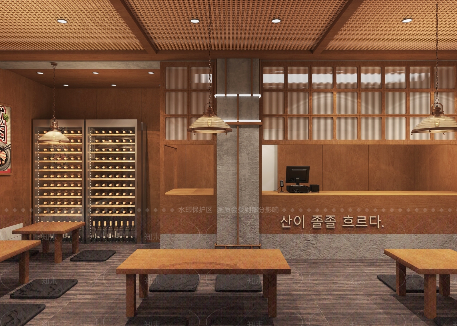 原木工业其他餐饮空间3D模型下载【ID:1162920448】