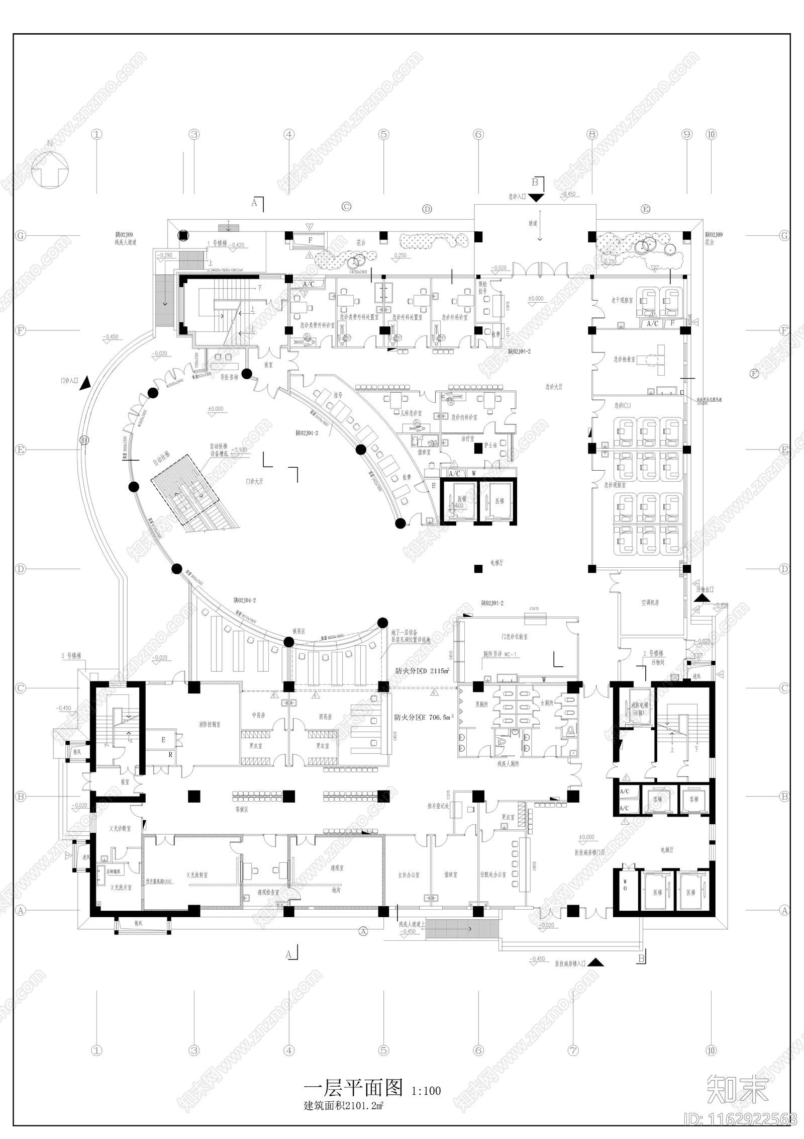 其他医院建筑cad施工图下载【ID:1162922563】